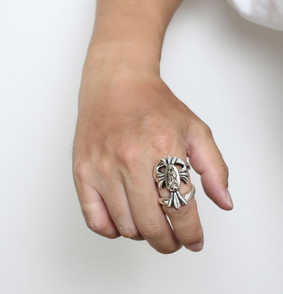 Кольцо Maria Mexico Cross Good Vibrations Wide из стерлингового серебра 925 пробы, мужское кольцо,