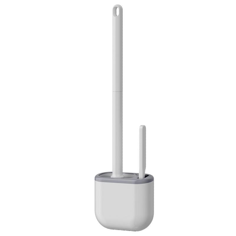 Роскошный силиконовый настенный набор туалетной щетки с подставкой, длинной ручкой, в стиле легкой роскоши