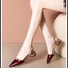 Women Cute Sweet Wine Red High Quality Spring Slip On Square Heel Shoes Lady Casual Beige Bow Tie Summer Shoes Ab635