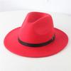Popular Jazz Hat Men'S Season Travel Versatile Western Cowboy Hat Women'S Woolen Top Hat British Wide Brim