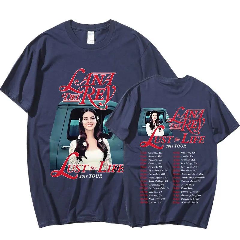 Custom Shirt Singer Lana Del Rey Vintage T Shirt Lust For Life Tour Music Album Unisex Unisex Hip Hop T Shirts Harajuku Streetwear T