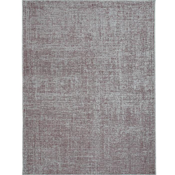 Tapis salon en laine terracotta beige 200x290