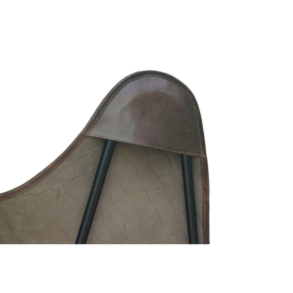 Handmade Leather Relax Butterfly Chair Living Room Chairs Brown