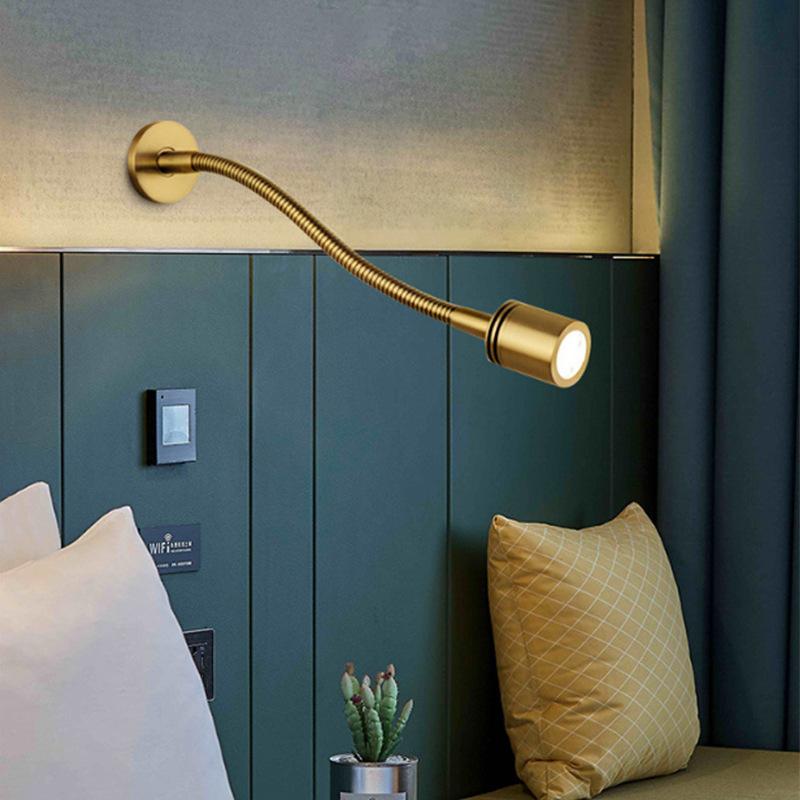 Светодиодный гибкий настенный светильник для чтения на гибкой ножке, современный настенный светильник для спальни, прикроватный светильник, точечные светильники для инженерного кабинета отеля