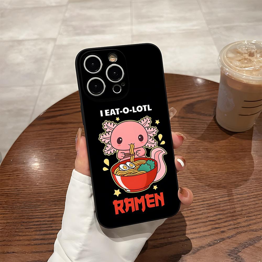 Чехол для телефона с аксолотлем и раменом для 17 Pro Max iPhone 14 Pro Max 12 16 15 13 Pro 11 Xr X Xs 8 7 Plus Задняя крышка