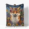 Painted tiger digital-printed polyester Bedroom velvet flannel soft sofa cover blanket Fleece soft sofa cover blankets for beds