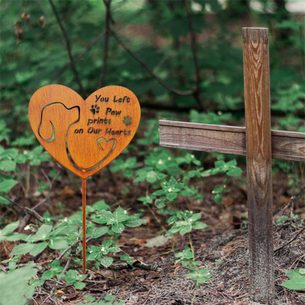 Pet Commemorative Plaque Garden Ornament Heart Shaped Memorial Plaque for Dog Cat Lover and Garden Decor Enthusiasts