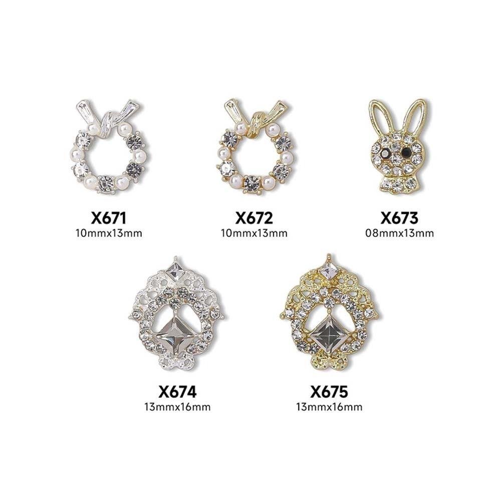 Маникюрные аксессуары Стразы для ногтей в форме сердца Украшения для ногтей в виде кролика 3D-сверла Украшения для ногтей