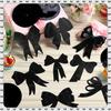 Черные украшения на день рождения Clabby Black Bow Черная Кокетка Спирали Гирлянда Баннер Бант Украшения для вечеринки Лента Бумажные вырезки для девочек Праздник для новорожденного
