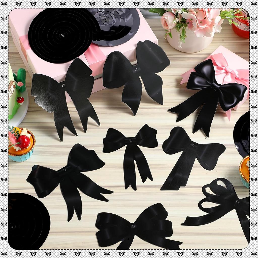 Черные украшения на день рождения Clabby Black Bow Черная Кокетка Спирали Гирлянда Баннер Бант Украшения для вечеринки Лента Бумажные вырезки для девочек Праздник для новорожденного