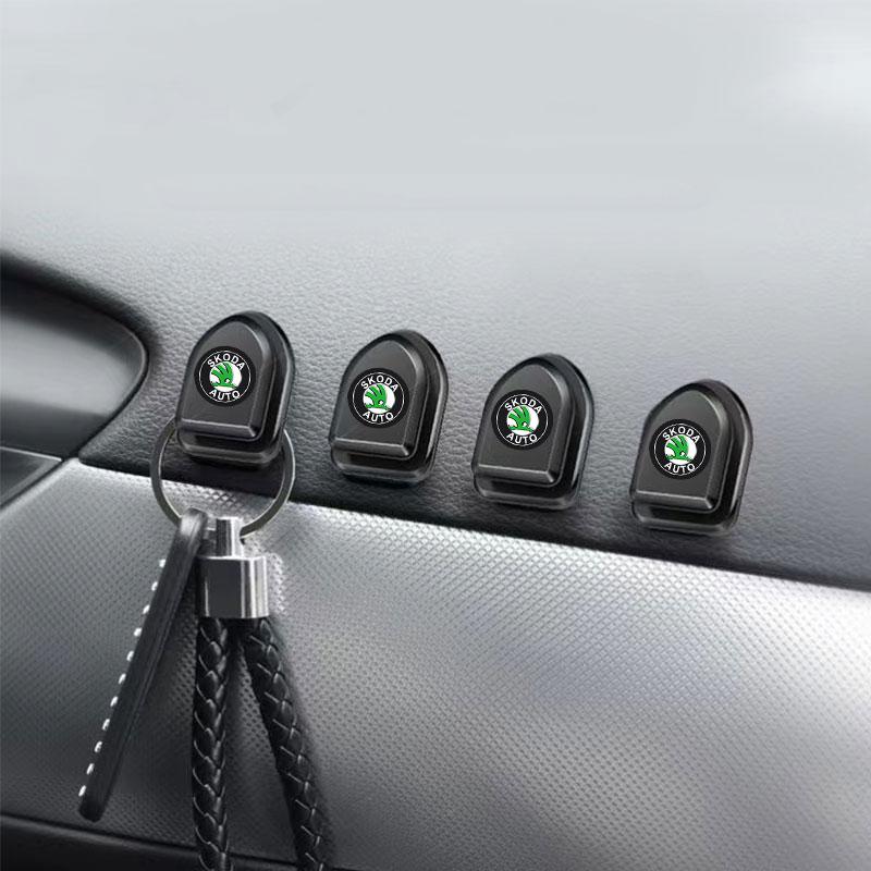 1/2/4 шт. Мини-крючки для автомобиля, крючки для хранения USB-кабеля, наушников, ключей, автомобильные аксессуары для Skoda Octavia Enyaq Rapid Karoq Derivati Fabia Kodiaq Kamiq Superb