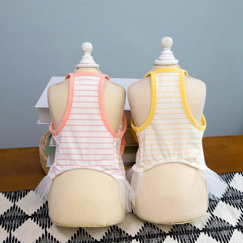 Летний жилет с бантом для собак и сетчатой юбкой Одежда для собак