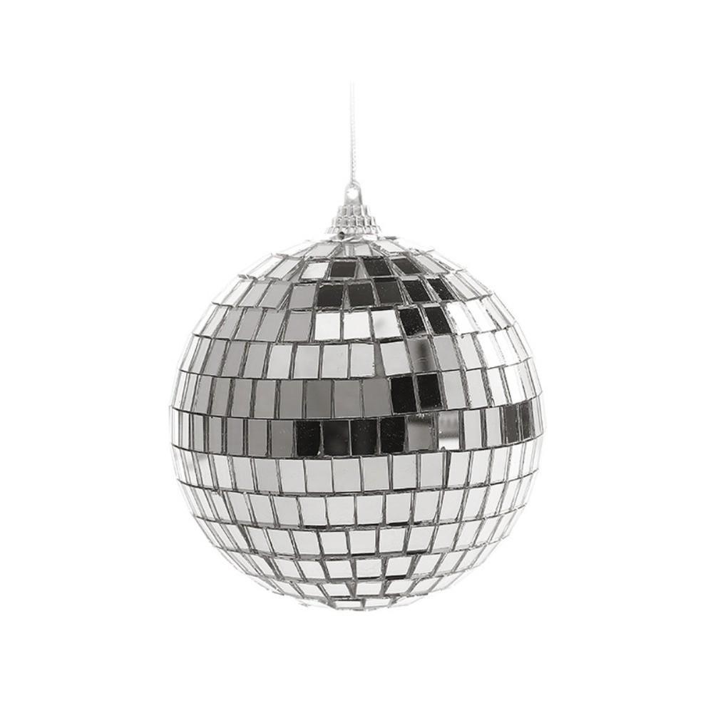 6/12pcs Retro Style Xmas Tree Pendant Silver Party Ornament New Mirror Disco Ball Chirstmas Decor