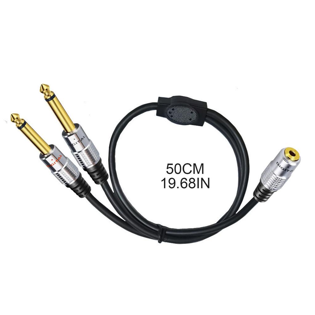 1/4 To 3.5mm Headphone Adapter,3.5mm Mini 1/8" TRS Stereo Female To 2 Dual 1/4 Inch 6.35mm Stereo Male Y Splitter 0.5m
