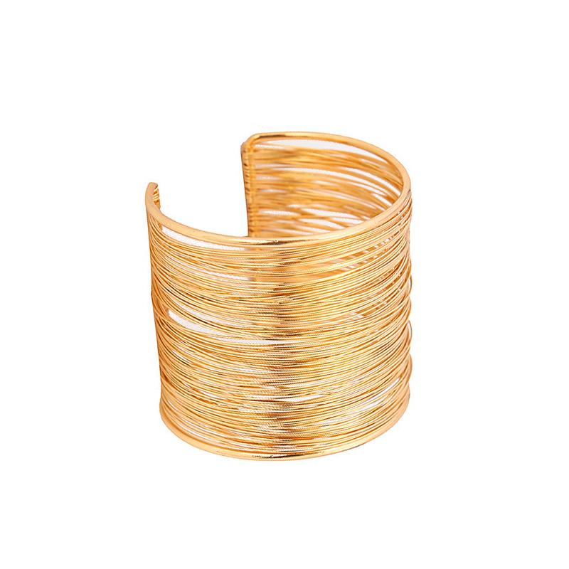 Преувеличенные многослойные открытые браслеты золотого цвета, металлические гиперболы, женские геометрические браслеты, браслеты, бижутерия