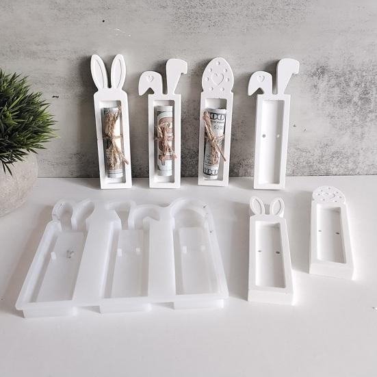 Силиконовая форма для пасхального кролика для самостоятельного изготовления свечей, литье из смолы, легко снимаемая форма для полимерной глины, гибкая форма для свечей в виде кролика