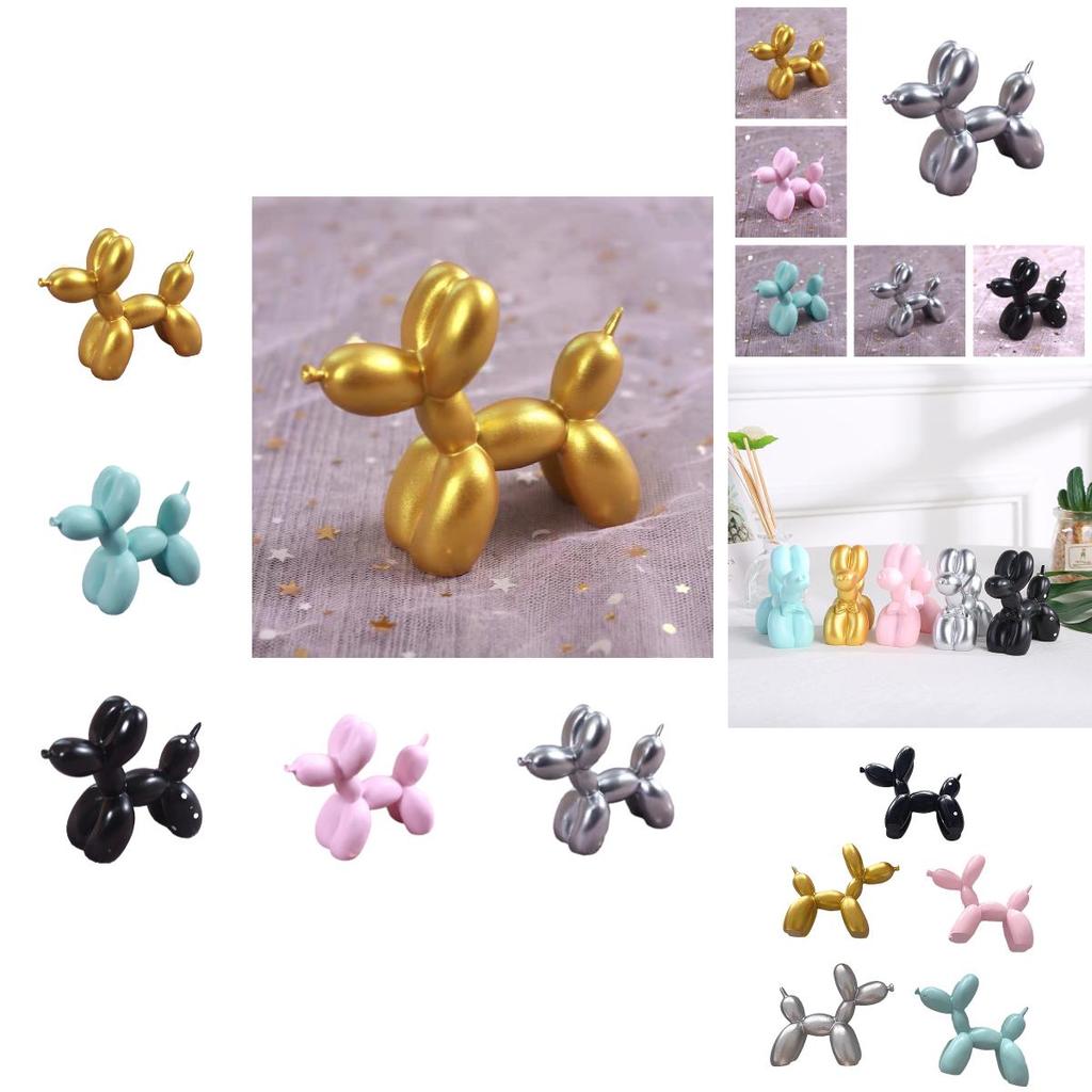 Vibrant Balloon Dog Cake Toppers Resin Material Variety Of Colors Cake Dress-up Accessories Birthday Party Decor Characters)