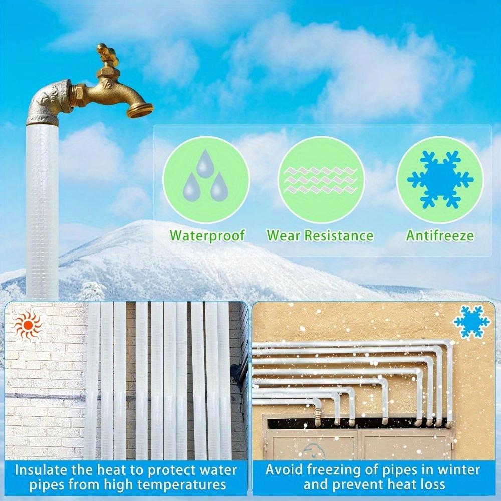 10Pcs 20mm Inner Diameter Foam Pipe Insulation Tubing Self Adhesive Aluminum Foil Thermal Insulation Sleeves Freeze Protection Water Hose Cover