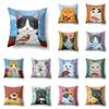 Cute Cat Animal Print Pattern Cushion Cover Home Living Room Sofa Bedroom Decoration Throw Pillow Pillow Cover 45x45cm