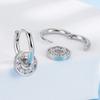 Романтические серьги-кольца с переводным камнем, модные геометрические персонализированные серьги мечты с круглым камнем
