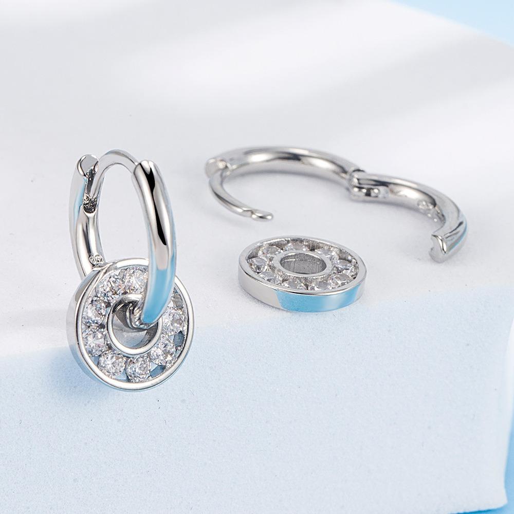 Романтические серьги-кольца с переводным камнем, модные геометрические персонализированные серьги мечты с круглым камнем