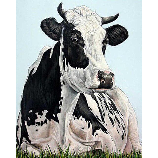 5D DIY алмазная живопись корова вышивка крестиком полная квадратная/круглая дрель Алмазная вышивка животные горный хрусталь фотографии ремесла подарок
