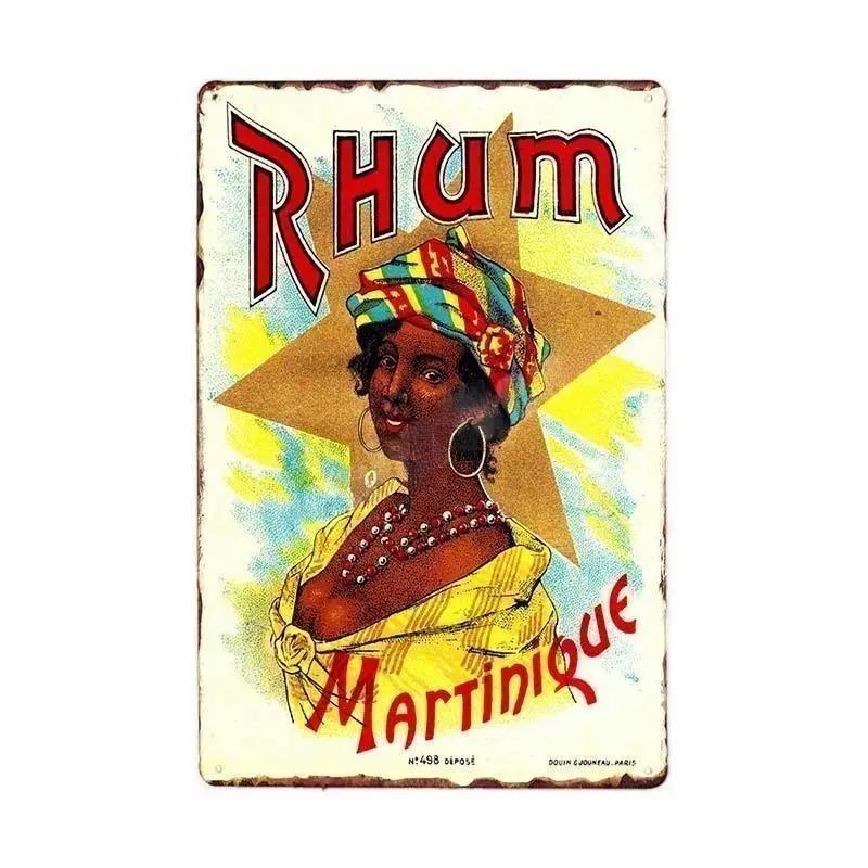 Cold Beer Rhum Vintage Metal Sign Tin Decor Plaque Decor Pub Cafe Brewery Wine Rum Wall Art Posters Metal Signs Decorative Plate
