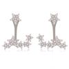 [Q2941] - Silver Lobe Outline Earrings 'Stars' Silver White (rhodium-plated) - 20x17 Mm