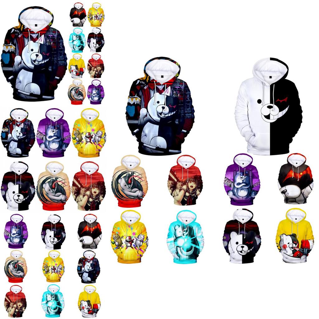 Худи Danganronpa Monokuma Невероятно мягкий унисекс пуловер для поклонников аниме