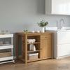 Kitchen Trolley with Door PANAMA 2 pcs Honey Wax Finish 112 x 77 x 90 cm