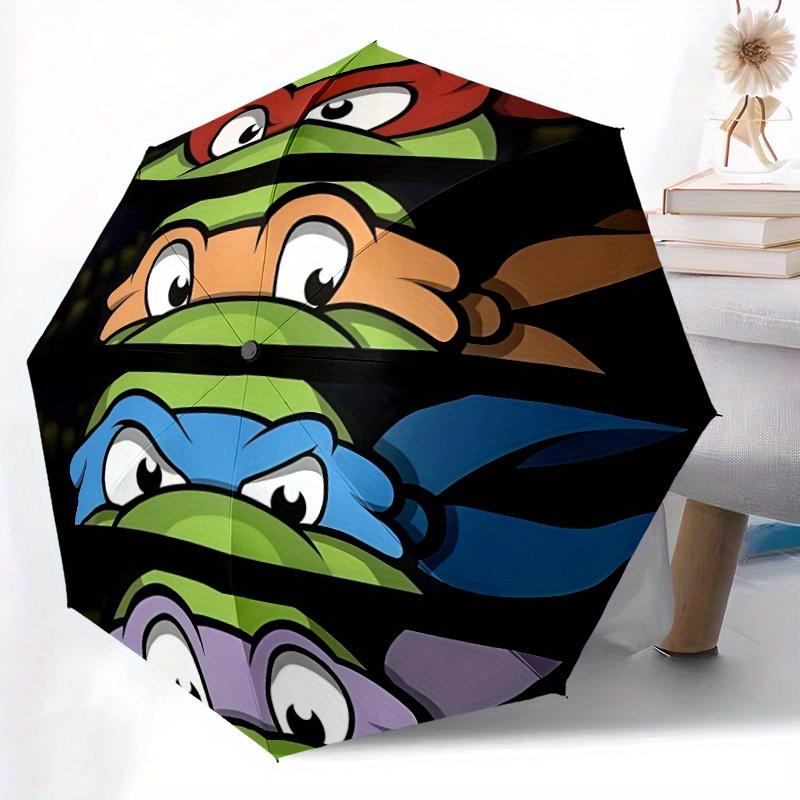 1pc Turtles Automatic Umbrella - 8-Rib Foldable Design, Outdoor Adventures, and Family Celebrations, Durable Canopy Material y250827109