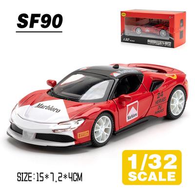 1/32 масштаб SF90 суперкар, металлический литой под давлением сплав, игрушечная модель автомобиля, грузовики для детей, игрушки, автомобили, коллекция для хобби