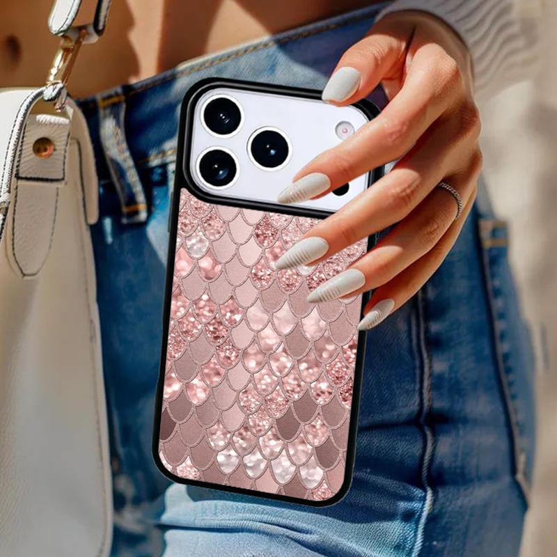 Чехол для телефона с узором 'Золотая Роза Блестки Розовое Сердце' Для iPhone 17 Air 14 15 13 12 Max Чехол Для Apple 14 15 16 16e 11 Pro Max Plus