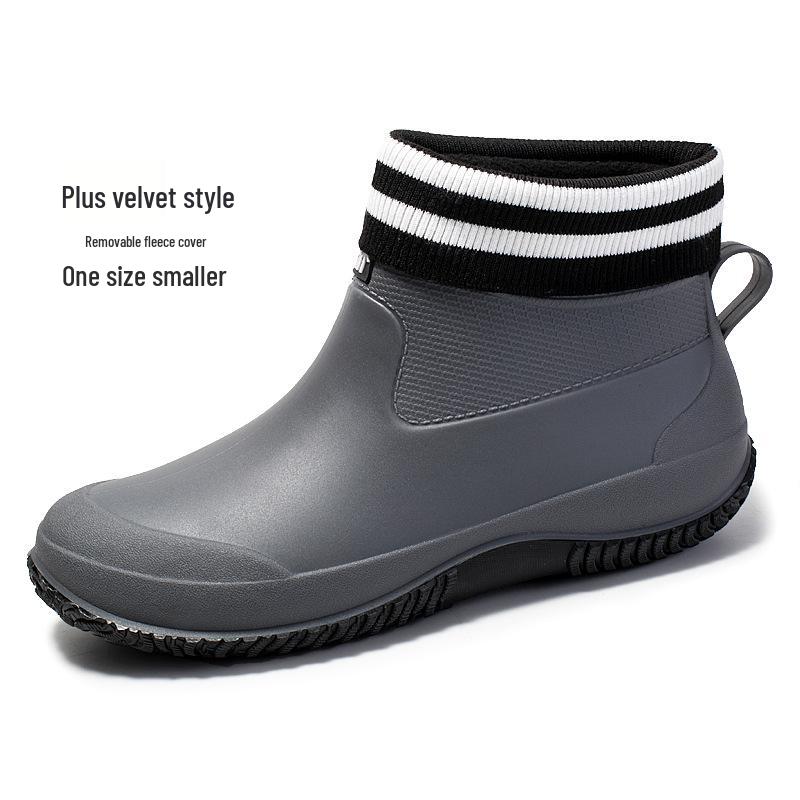 Short Tube Unisex Rain Boots: Lightweight, Waterproof, Low-top Rubber Shoes for Outdoor Use