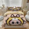 Cute Bubu Bedding 2/3 Piece Bedroom Set,Children'sGift Teenagers Adulte Microfibre Double Bed Duvet Cover with Zip Room Decor