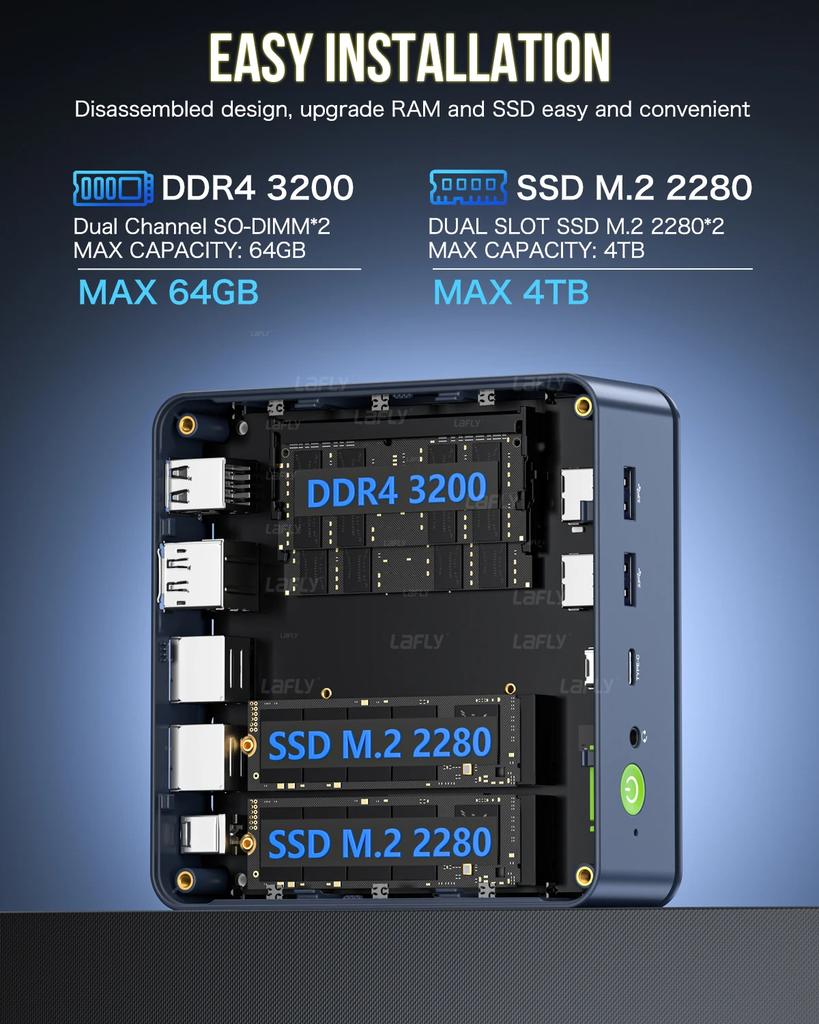 Мини-ПК GMKTEC M5 PLUS AMD Ryzen 7 5825U 16 ГБ DDR4 512 ГБ NVMe SSD WiFi 6E BT5.2 2,5G LAN Windows 11