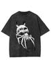 Men's Washed T Shirt skeleton Hip Hop Goth Hipster Grunge Y2K Punk Vintage Summer Women Tee Oversize Streetwear Top