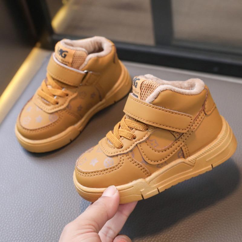 Fleece Sneakers Two Cotton Medium and Small Children's Versatile Board Shoes Boys and Girls Casual Shoes Cotton Shoes