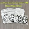 Volkswagen 4pcs 56mm 60mm 65mm Automotive Wheel Hub Center Cover Replacement Parts Suitable for CC Sagitar, Magotan, Jetta Polo ZOPQR1