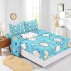 Cute Cartoon Cat Pattern Bed Hat Four-Piece Bedding Set Bedroom Dormitory Bedding Decoration