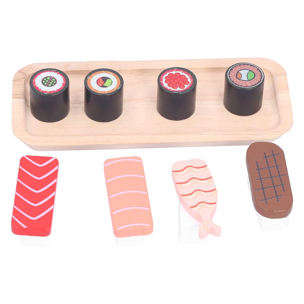 Wooden Sushi Restaurant Pretend Play Set Food Recognize Toy Children Kitchen Pretend Toy