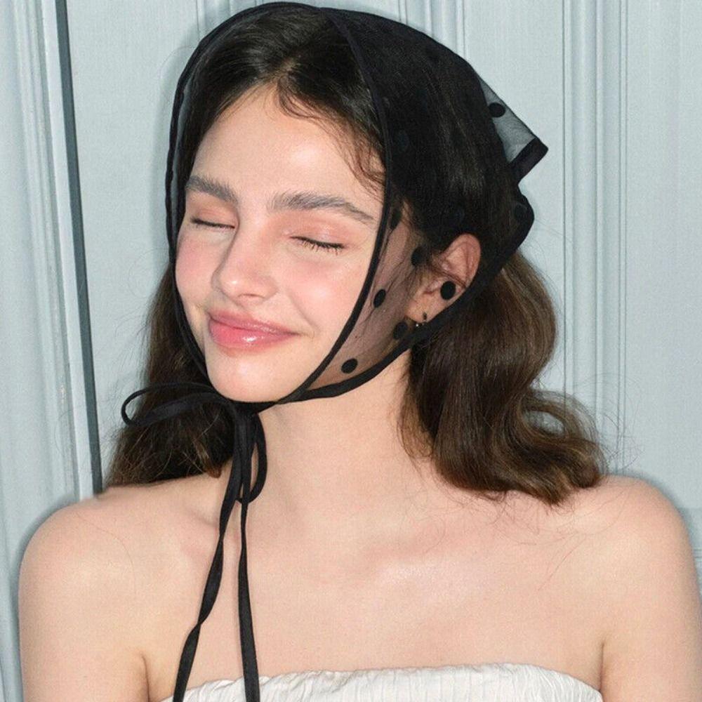 Hollow Floral Women Lace Triangle Scarf Neckerchief Bandana Turban Retro Hair Band