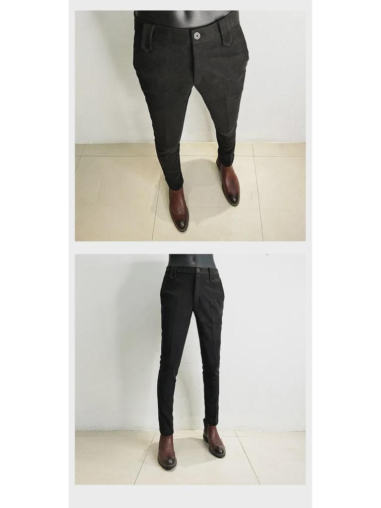 Мужские осенние брюки делового повседневного костюма приталенного кроя в корейском стиле 2022