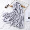 Women's Extra Long Monochrome Silk Scarf - Perfect Sunshade Shawl for Spring, Summer, and Autumn Travel