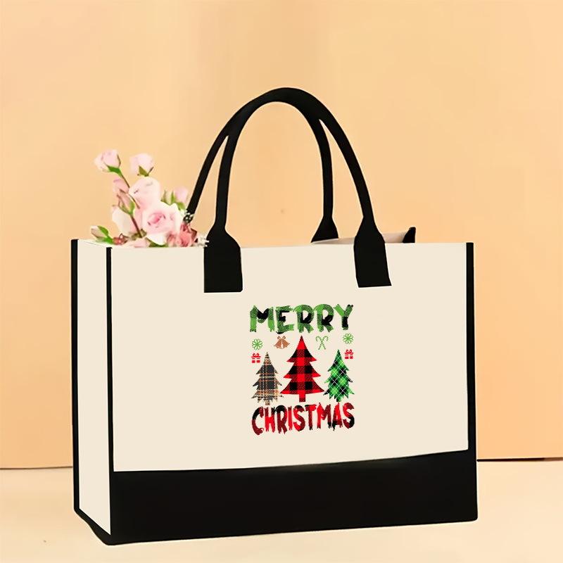 Холщовая сумка через плечо, большая вместительная сумка с принтом, женская модная легкая портативная сумка для подарков и покупок