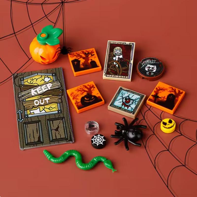 Набор конструктора MOC Bricks Игрушки DIY Тыквенная Голова на Хэллоуин Набор Строительных Блоков Фигурки Скелета Солдата Рождественский Подарок на Хэллоуин для Детей