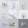 Vintage Punk Crystal Cross 925 Sterling Silver Finger Rings For Women Party Jewelry Gifts A006