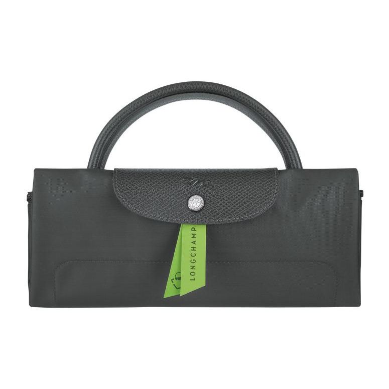 Longchamp Le Pliage Green 45 Модная однотонная сумка-тоут для путешествий на кнопке-молнии без плечевого ремня, холст с кожаной отделкой, большая 1624919P66
