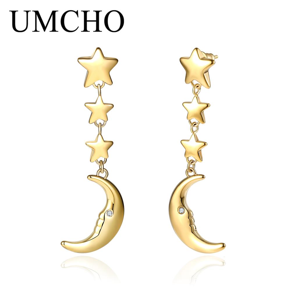 Изысканные серьги звезды и месяц