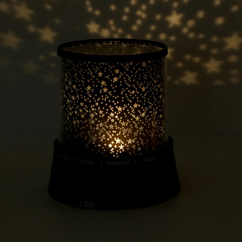 Battery Powered Night Light Stars Pattern Projector Light Romantic LED Projector Lamp  Room